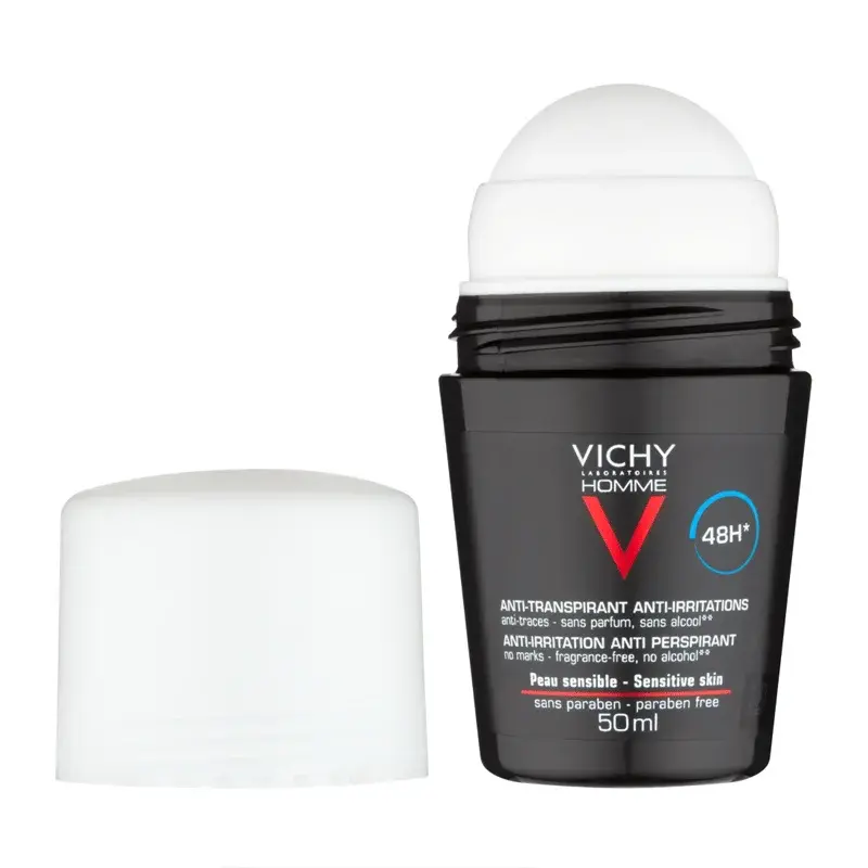 Vichy Homme Déodorant Bille Anti-Transpirant 48h Peaux Sensibles 50 ml