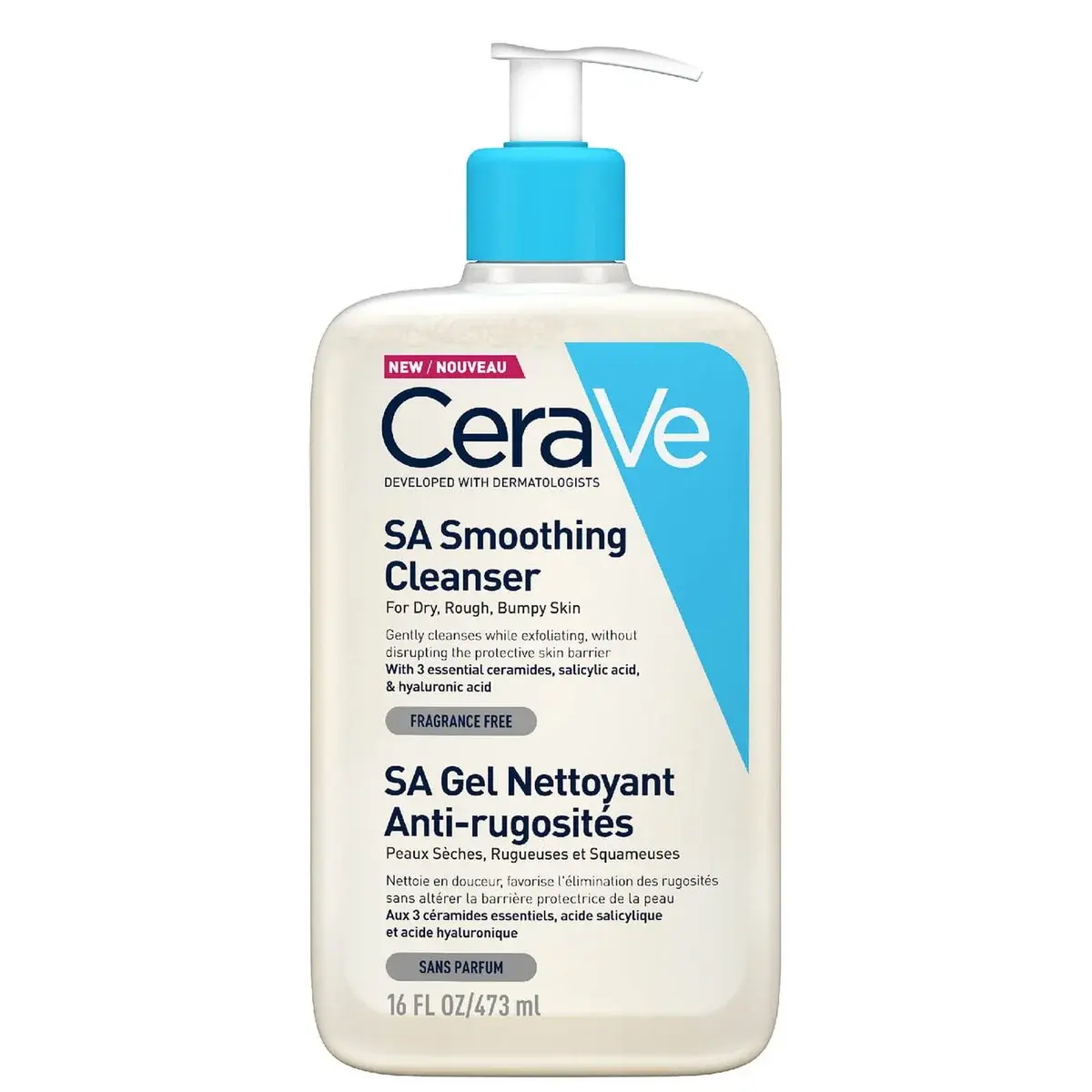 CeraVe SA Nettoyant Lissant Visage et Corps 473 ml