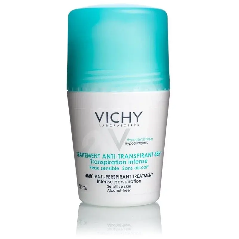 Vichy Déodorant Roll-On Traitement Anti-Transpirant Anti-Traces Blanches et Jaunes 48h - 50ml