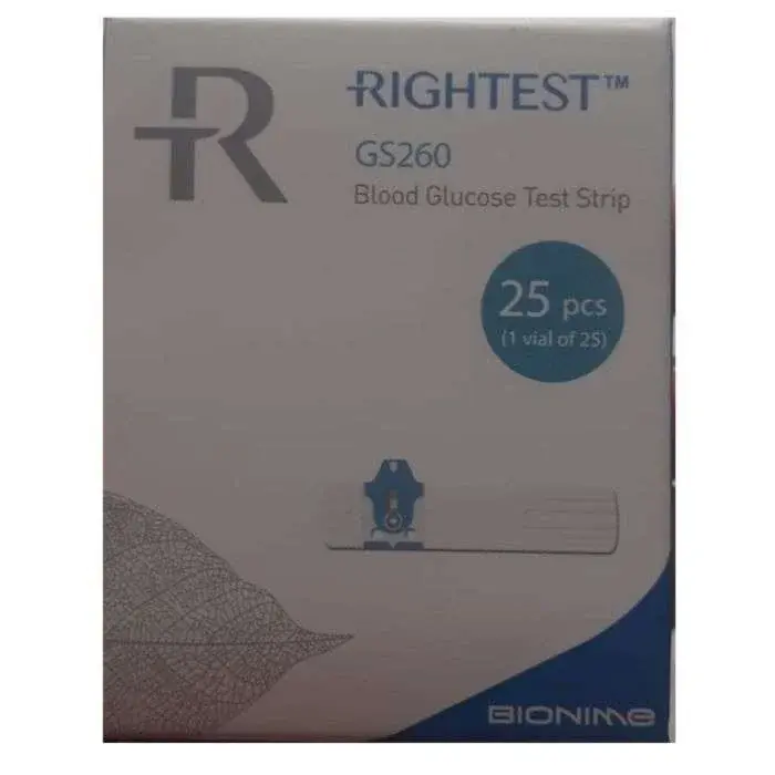 Bionime Rightest GS260 - Bandelettes de Test de Glycémie 25 pièces