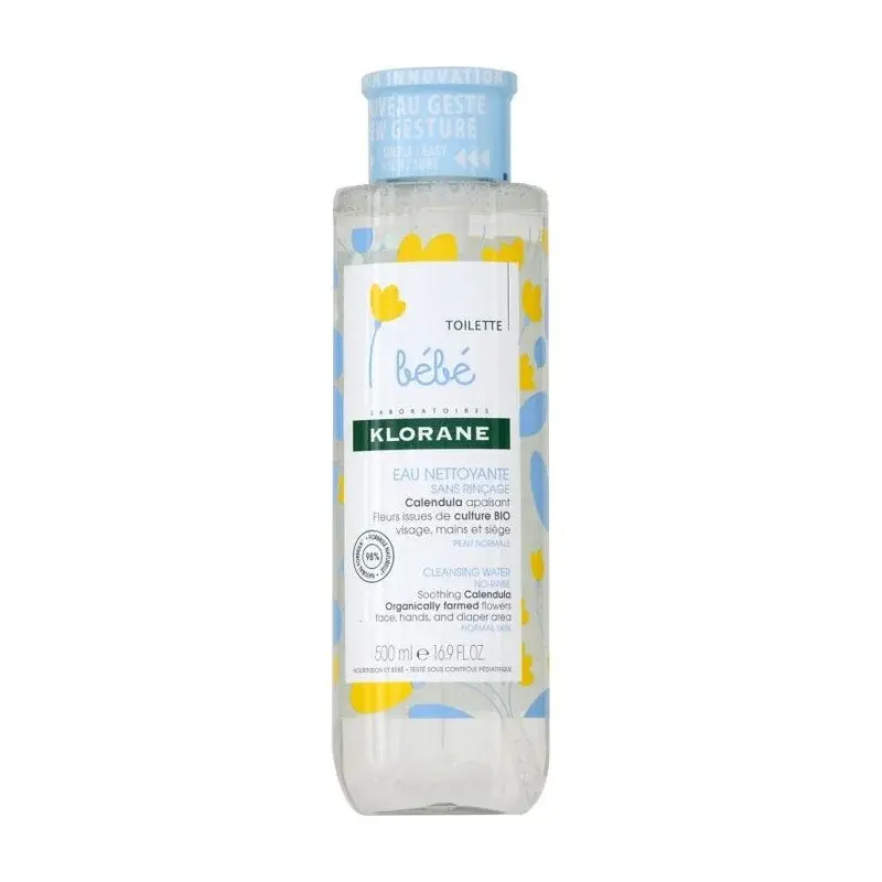 Klorane Bébé Eau Nettoyante sans Rinçage 500ml - vue 2