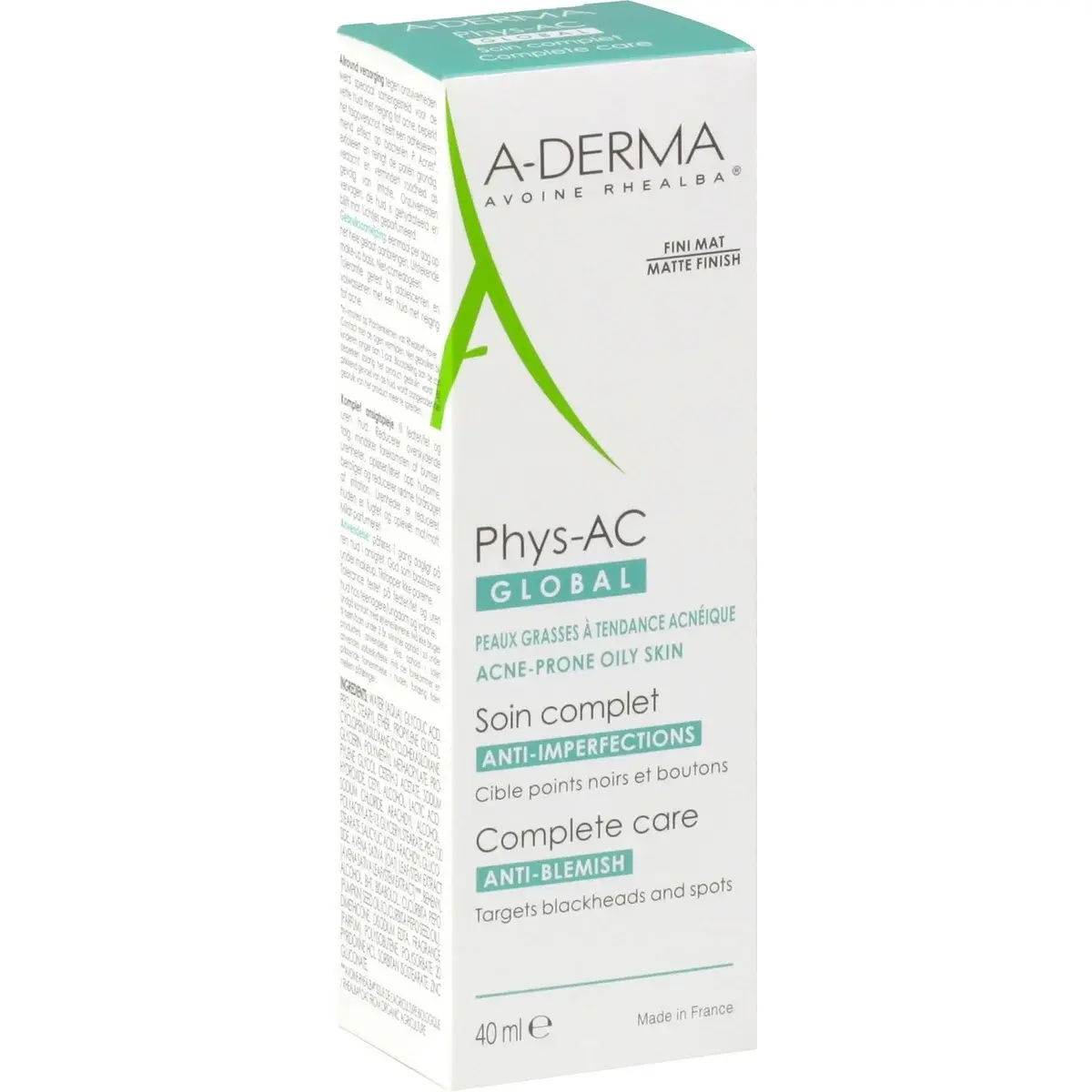 A-Derma Phys-Ac Global Soin Matifiant Anti Imperfections 40 ml - vue 3