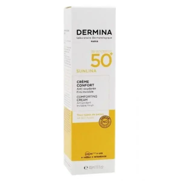 DERMINA – Sunlina Creme Confort SPF50+ – 40m - vue 3