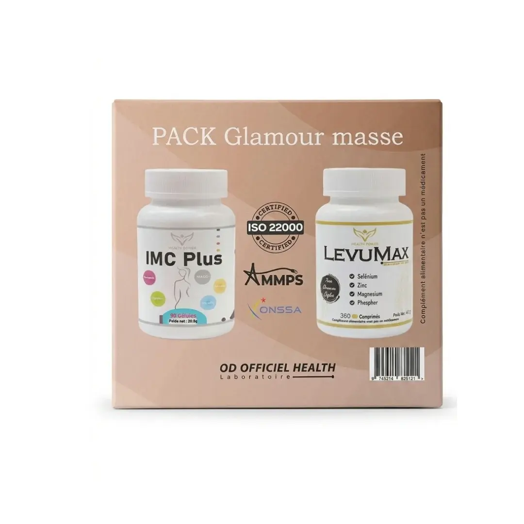 Health Power Pack Glamour Masse IMC Plus 90 Gélules + LevuMax 360 Comprimés