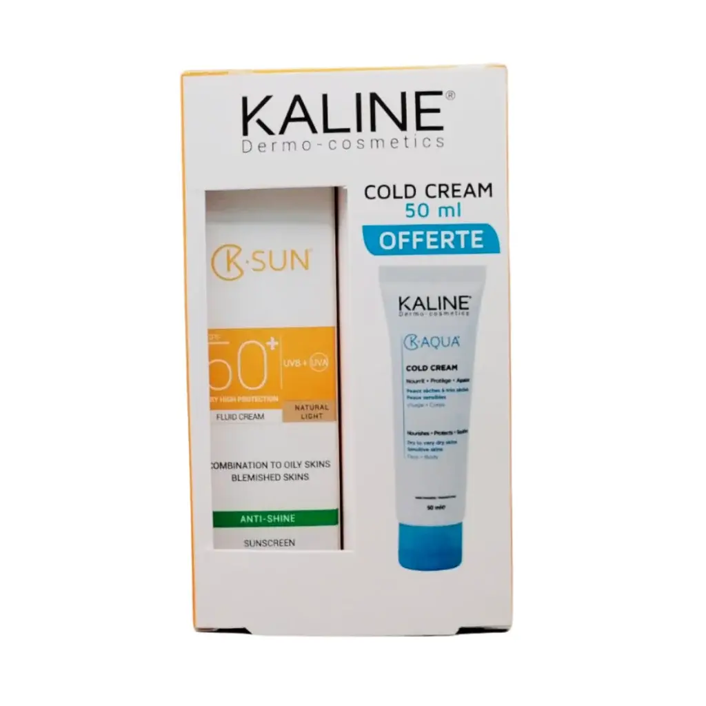 Kaline K.sun Ecran Fluide Teinte Clair Pmg 50ml+K.aqua Cold Creme Pack